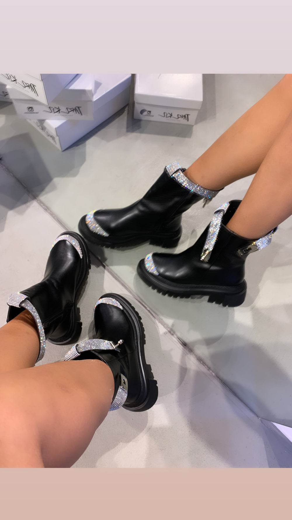 IMPACT SİYAH TAŞLI BOOTIE