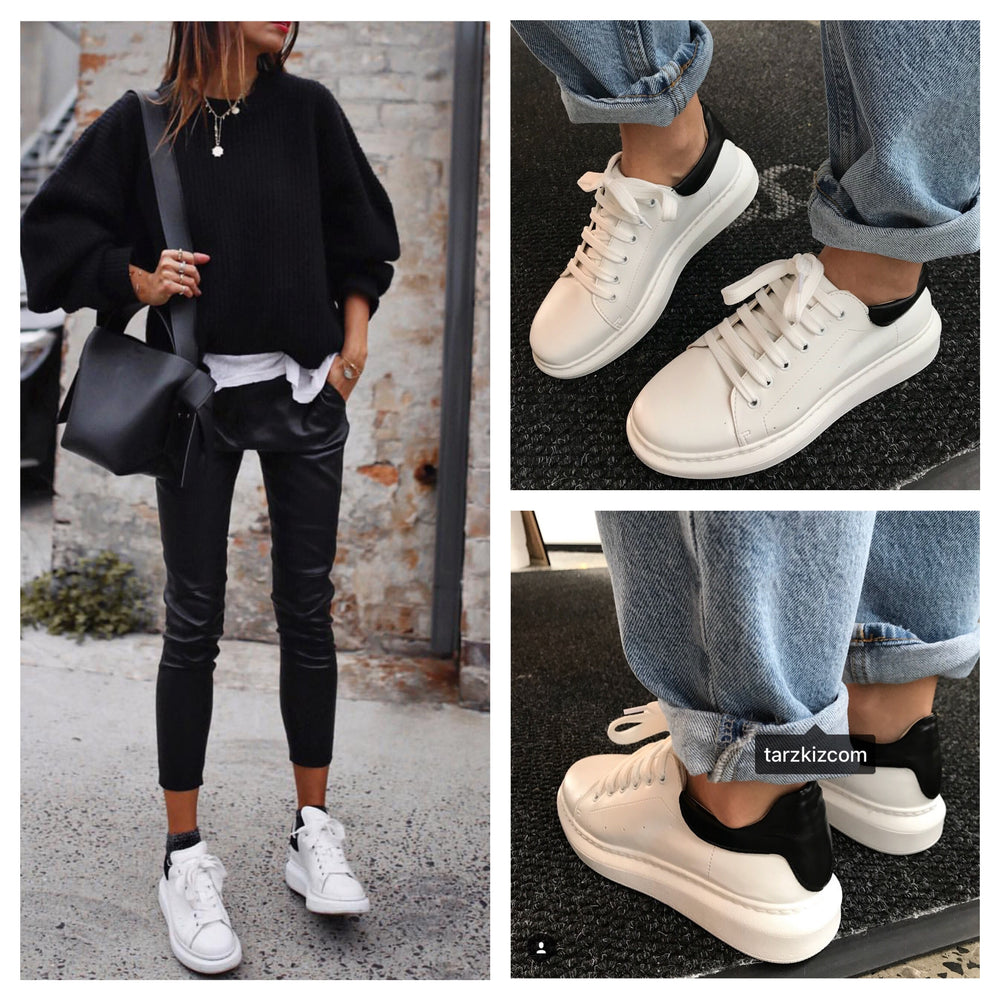 RİTA ARKASI SİYAH SNEAKERS SPOR AYAKKABI