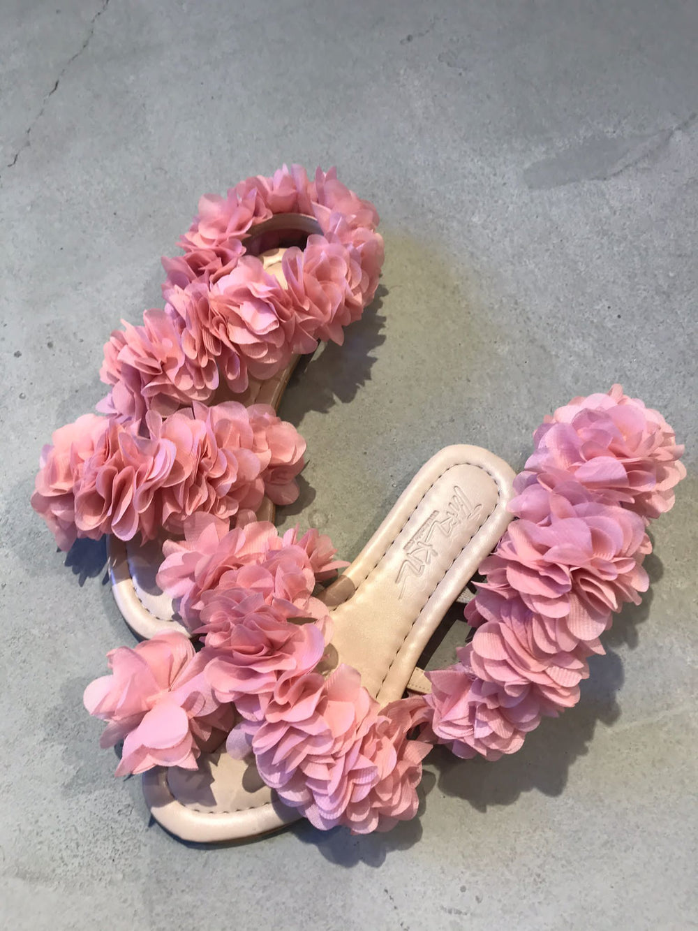 SWISS DÜZ ÇİÇEKLİ PEMBE SANDALET