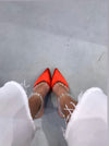 MIRAJ KIRMIZI SATEN STILETTO