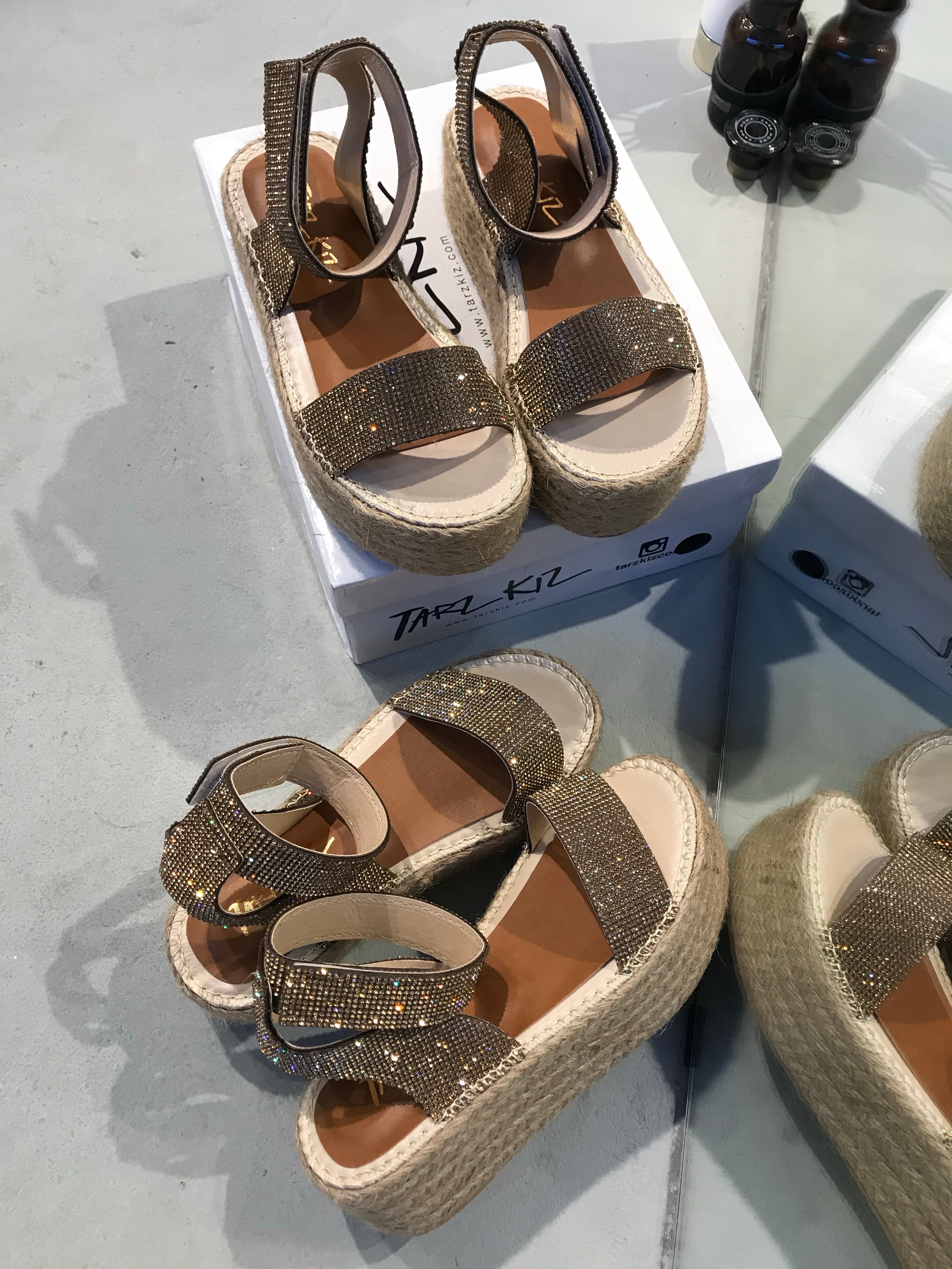 DİAMOND BRONZ HASIR SANDALET