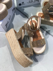 DİAMOND BRONZ HASIR SANDALET