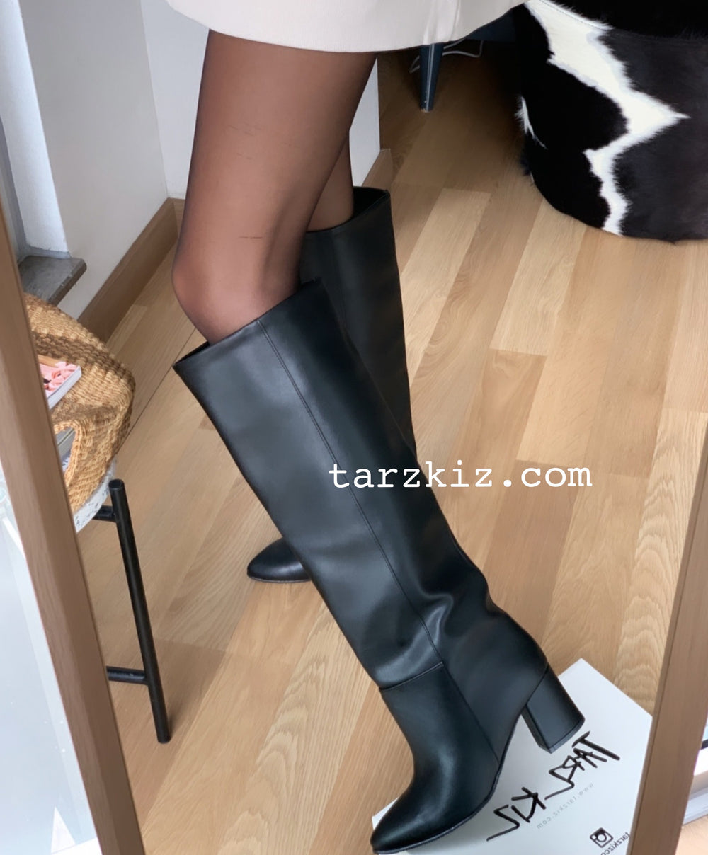 MIRANDA XL KESİM SİYAH ÇİZME